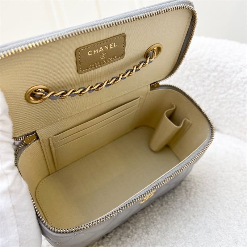 Chanel Pearl Crush Small Vanity in Grey Lambskin and AGHW