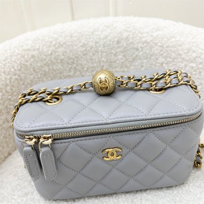 Chanel Pearl Crush Small Vanity in Grey Lambskin and AGHW