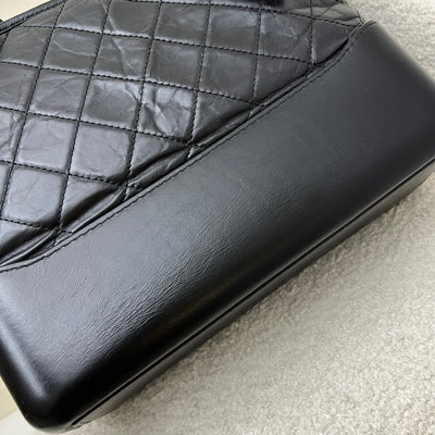 Chanel Medium (New Large) Gabrielle Hobo Bag in Black Distressed Leather and 3-Tone HW