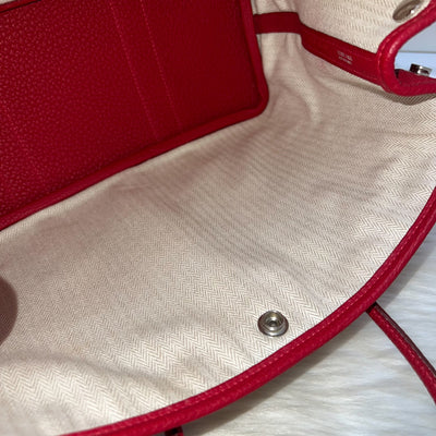 Hermes Garden Party 30 in Rouge Piment Veau Negonda Leather and PHW
