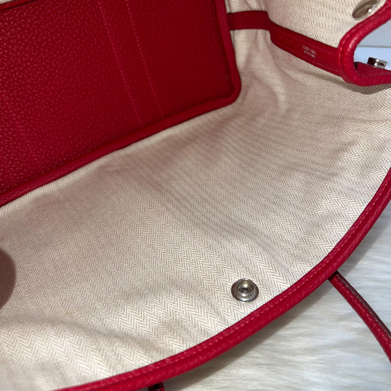 Hermes Garden Party 30 in Rouge Piment Veau Negonda Leather and PHW