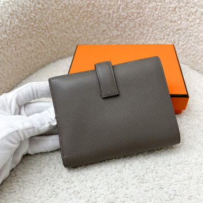 Hermes Bearn Compact Wallet in Etoupe Epsom Leather and GHW