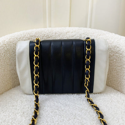 Chanel Vintage Mini Flap in Black Lambskin with Ivory Trim and 24K GHW