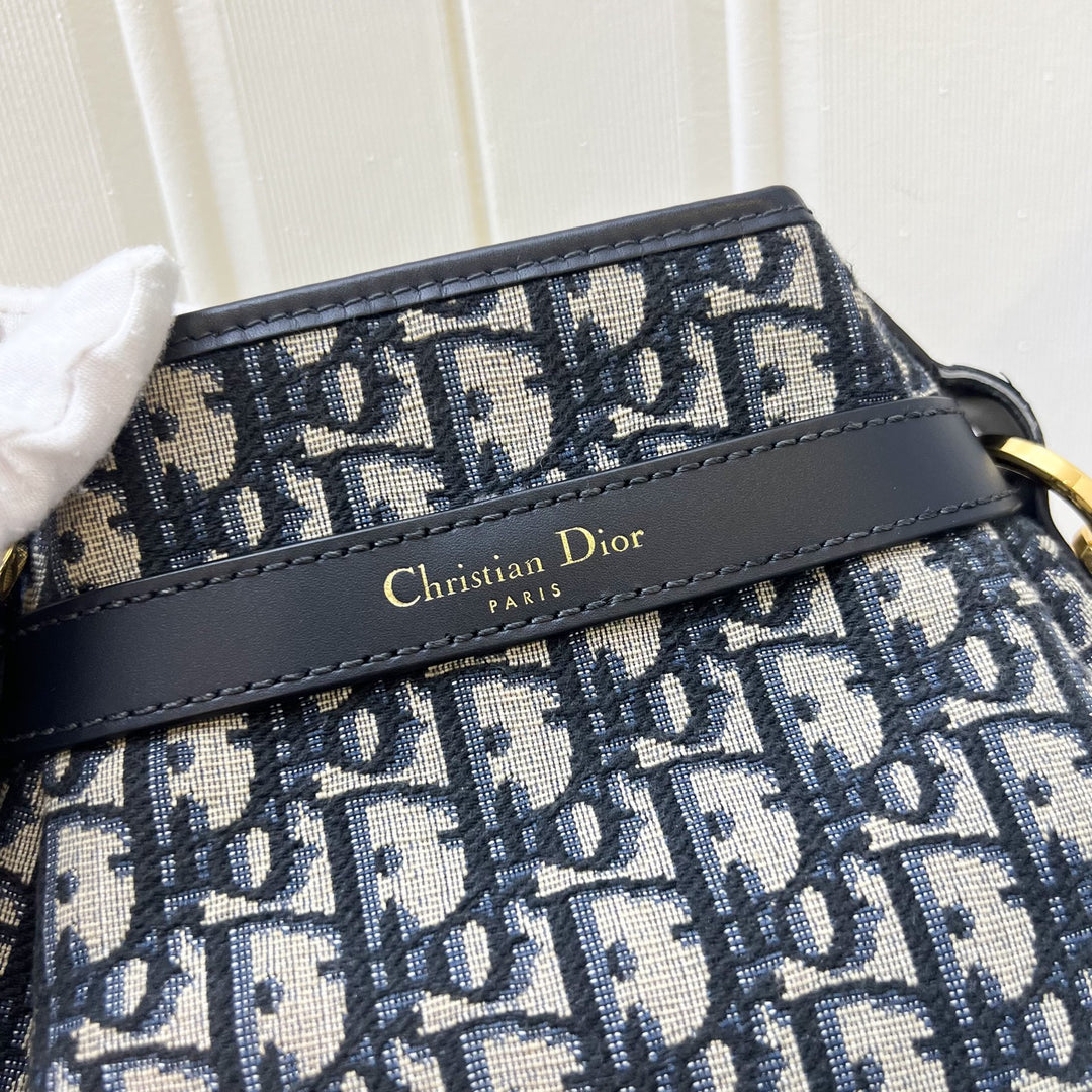 【ヴィンテージ】Rank:S☆Dior Jacquard Blue Vanity SHW バック ヴィンテージ】Rank:S☆Dior Jacquard Blue Vanity SHW バック