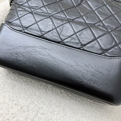 Chanel Medium (New Large) Gabrielle Hobo Bag in Black Distressed Leather and 3-Tone HW