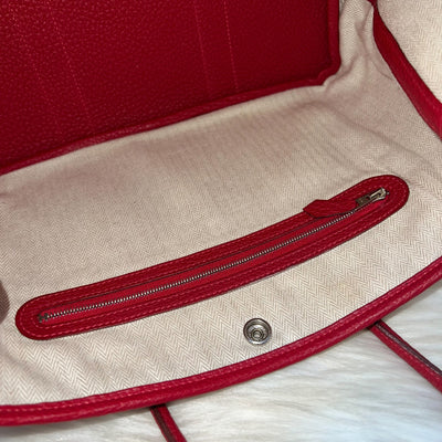 Hermes Garden Party 30 in Rouge Piment Veau Negonda Leather and PHW