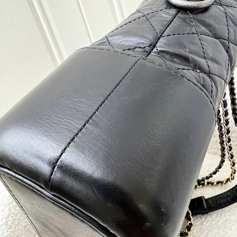 Chanel Medium (New Large) Gabrielle Hobo Bag in Black Distressed Leather and 3-Tone HW