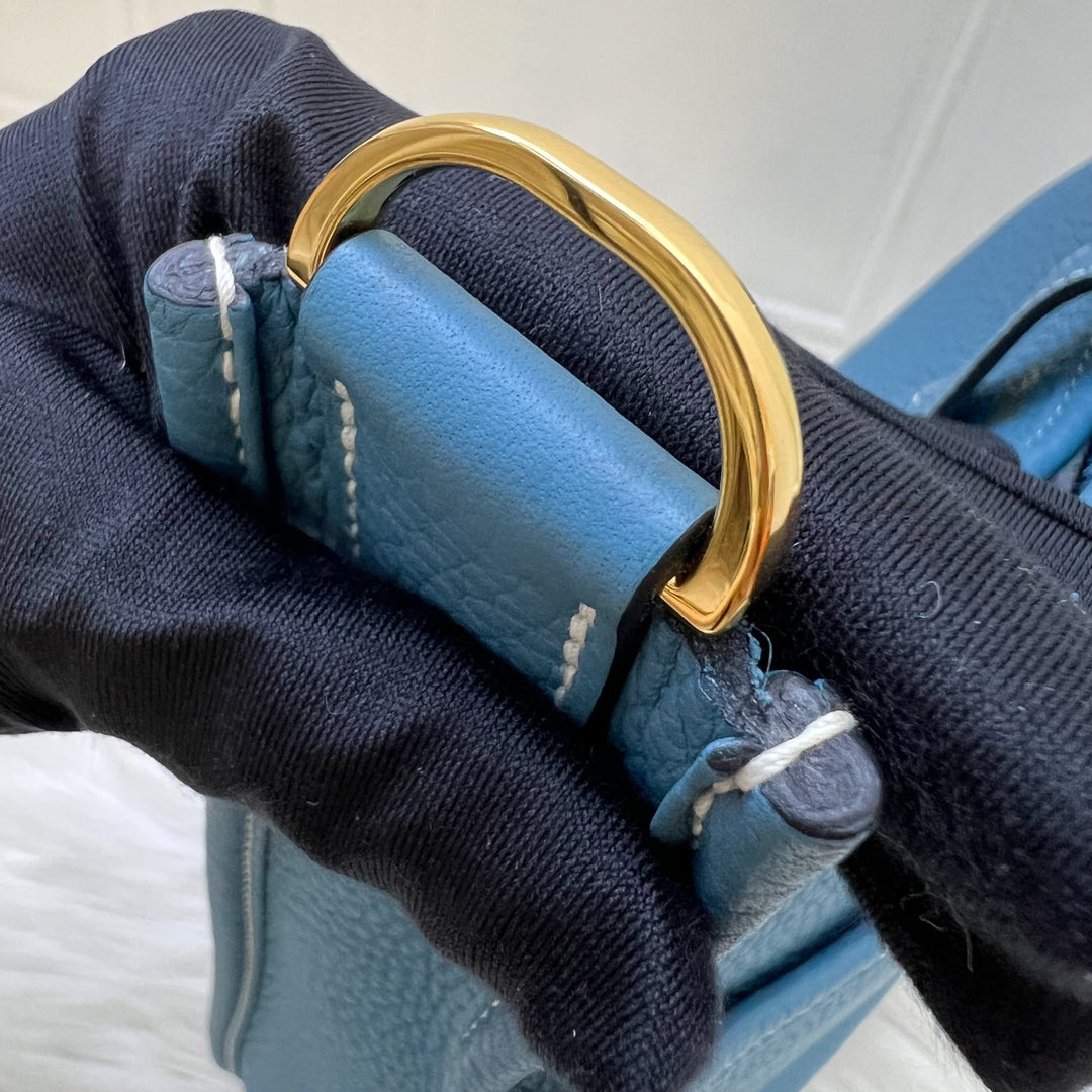 Hermes Evelyne 29 PM in New Bleu Jean Clemence Leather and GHW