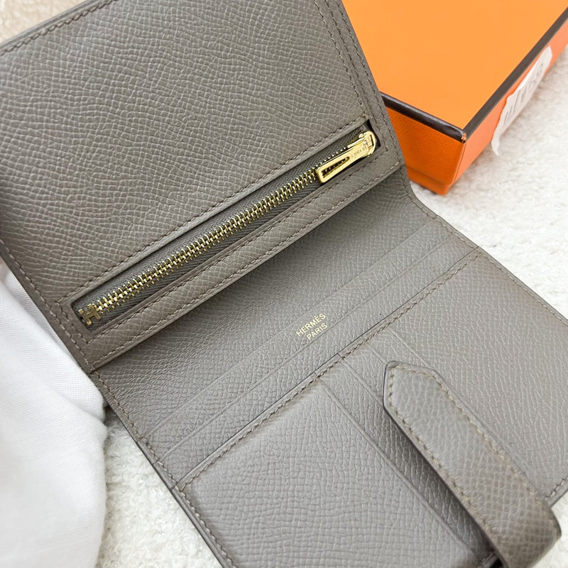 Hermes Bearn Compact Wallet in Etoupe Epsom Leather and GHW