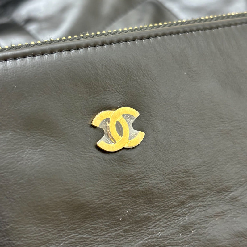 Chanel 22 Small Hobo Bag with White Logo in Black Calfskin and GHW