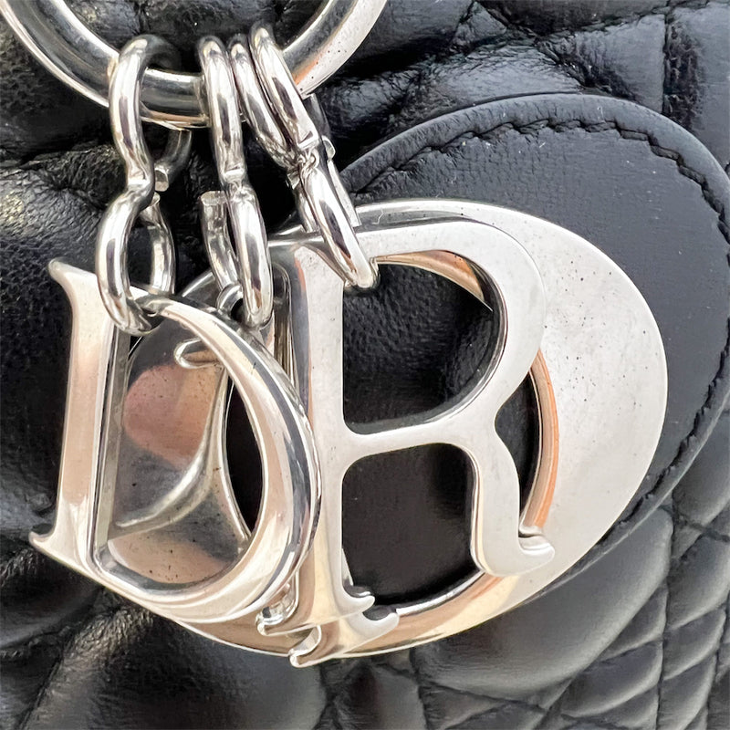 Dior Large Lady Dior in Black Lambskin and SHW