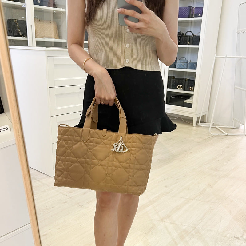 Dior Medium Dior Toujours Bag in Medium Tan Macrocannage Calfskin and GHW