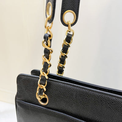 Chanel Triple CC Vintage Tote in Black Caviar and GHW