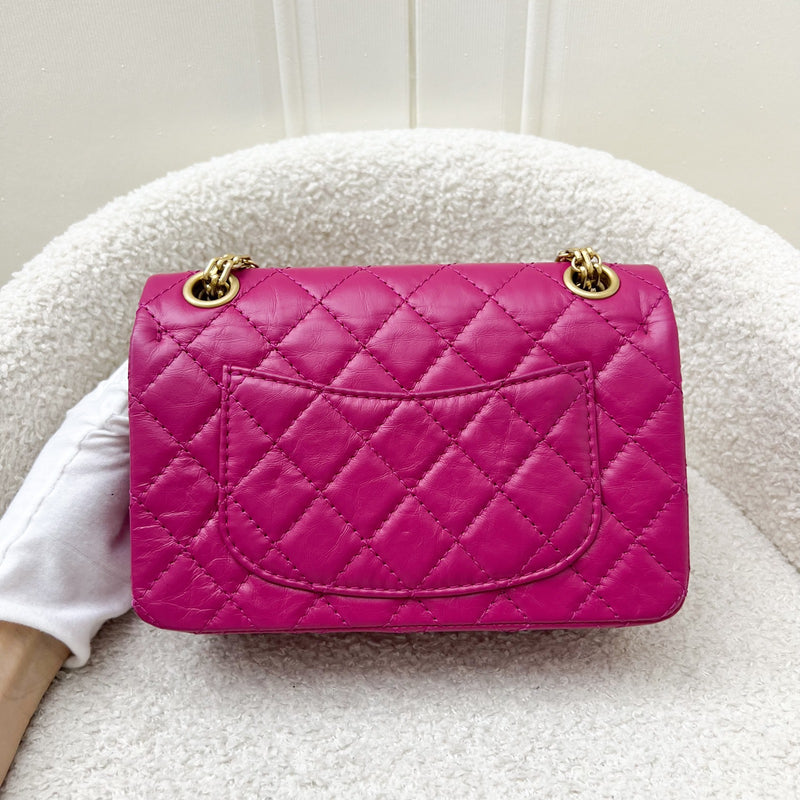 Chanel Classic 2.55 Reissue Mini Flap in Pink Distressed Calfskin and AGHW