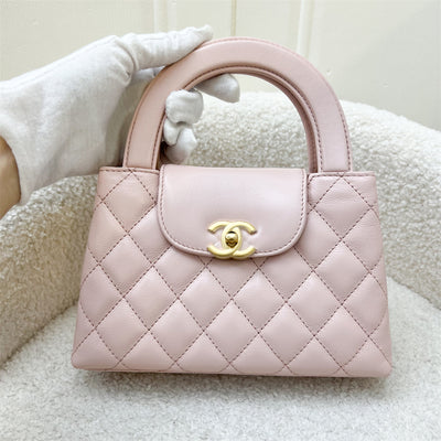 Chanel 23K Mini / Small Kelly Bag in Light Pink Calfskin and AGHW