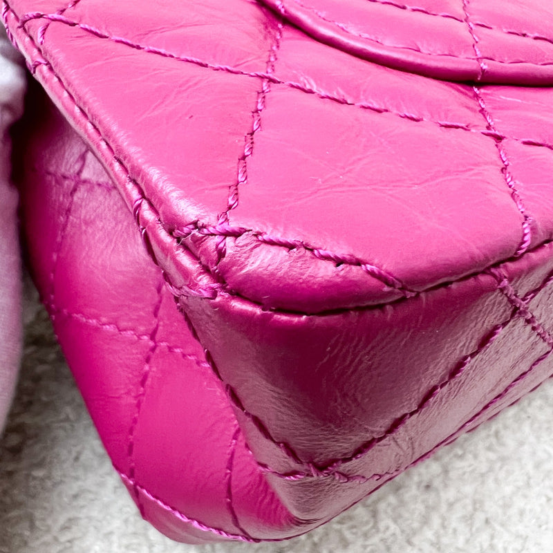 Chanel Classic 2.55 Reissue Mini Flap in Pink Distressed Calfskin and AGHW