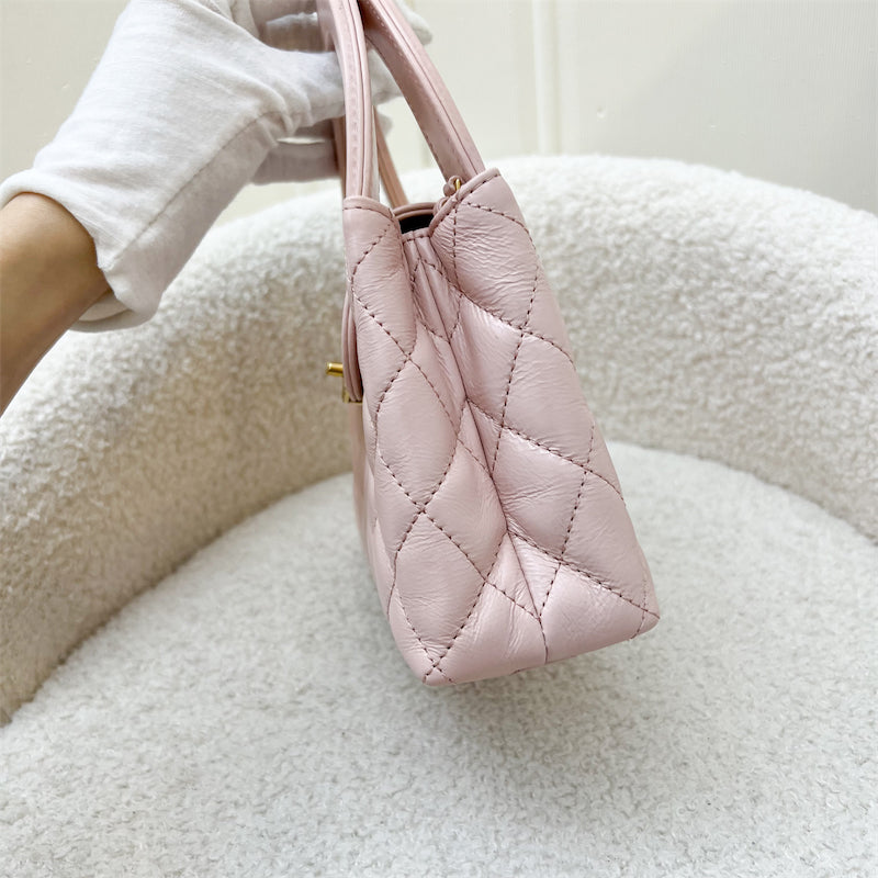 Chanel 23K Mini / Small Kelly Bag in Light Pink Calfskin and AGHW