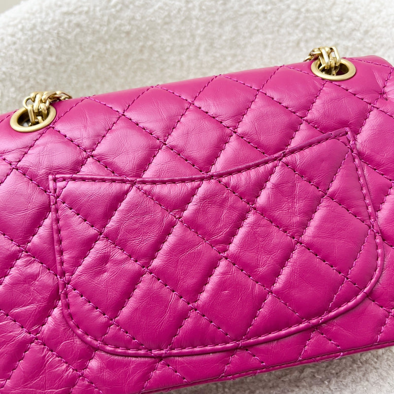 Chanel Classic 2.55 Reissue Mini Flap in Pink Distressed Calfskin and AGHW