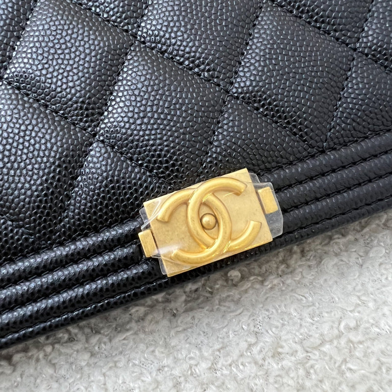 Chanel Boy Wallet on Chain WOC in Black Caviar and AGHW (Model: AP1117)