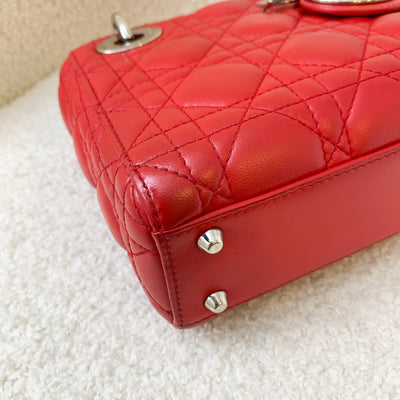 Dior Mini Lady Dior in Red Lambskin and SHW