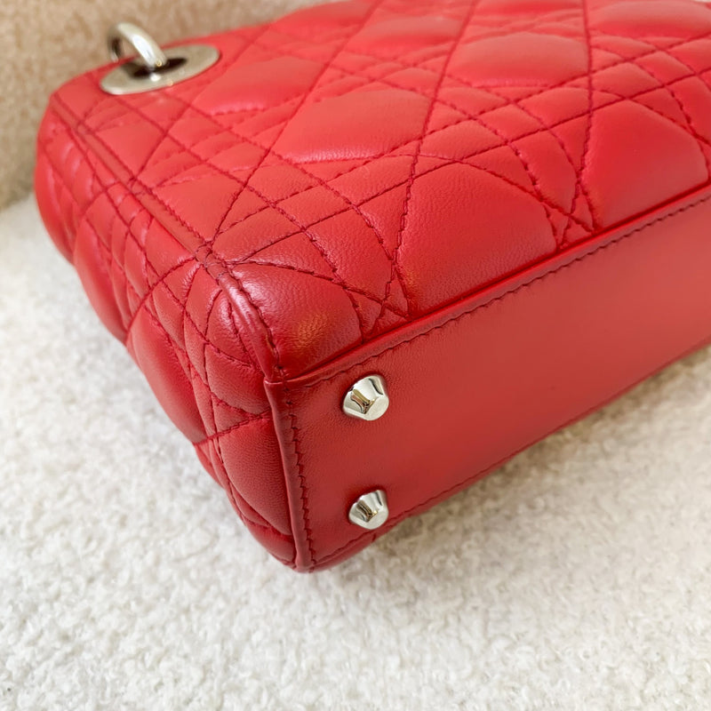 Dior Mini Lady Dior in Red Lambskin and SHW