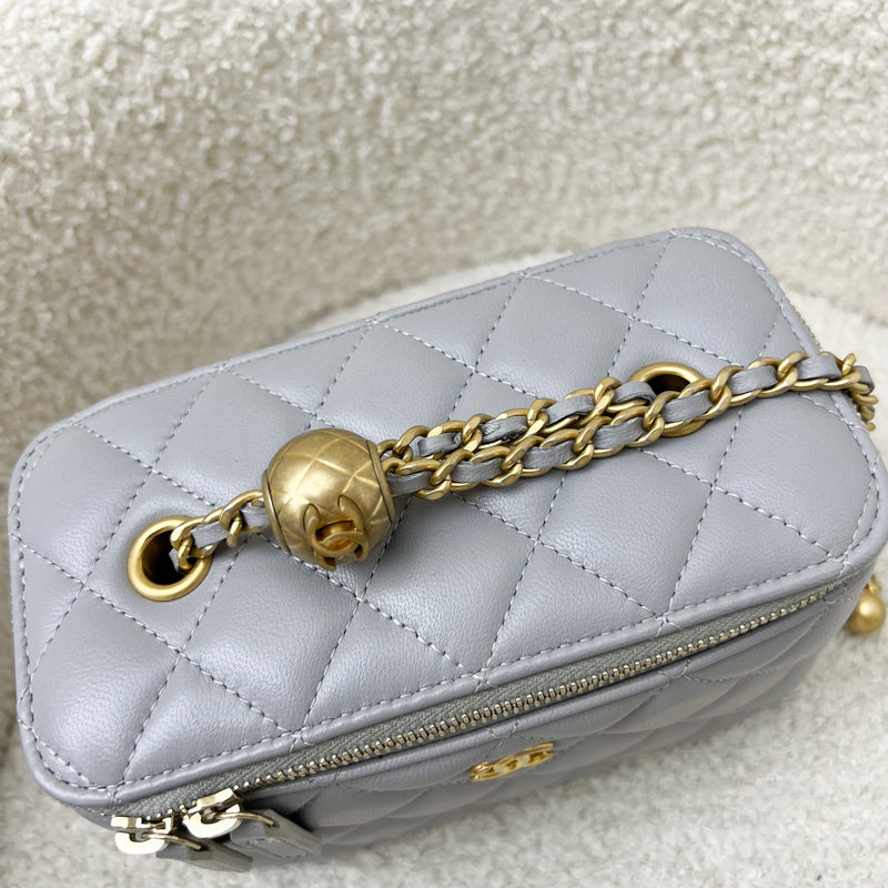 Chanel Pearl Crush Vanity in 21B Grey Lambskin and AGHW