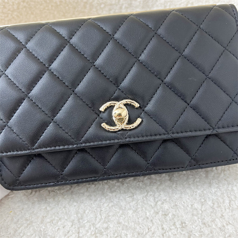 Chanel Trendy CC Wallet on Chain WOC in Black Lambskin and LGHW