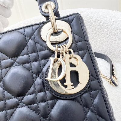 Dior Mini Lady Dior in Black Lambskin and LGHW