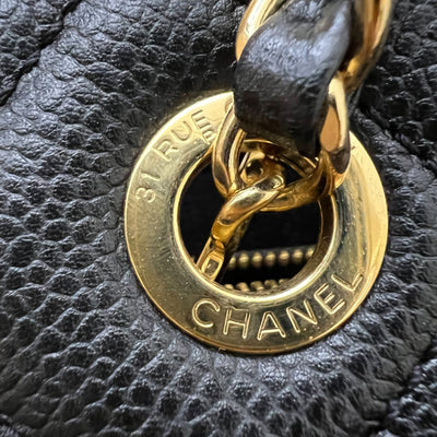 Chanel Timeless CC Shoulder Tote Bag in Black Caviar and GHW