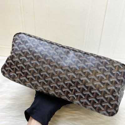 Goyard Boheme PM Hobo Bag in in Black Signature Goyardine Canvas and Brown Trim