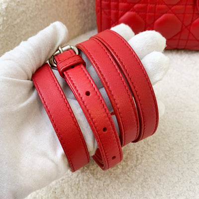 Dior Mini Lady Dior in Red Lambskin and SHW