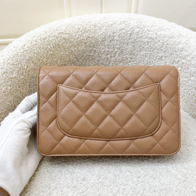 Chanel Classic Wallet on Chain WOC in 23B Dark Beige Caviar and LGHW (Model: AP0250)