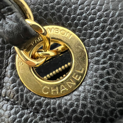 Chanel Timeless CC Shoulder Tote Bag in Black Caviar and GHW