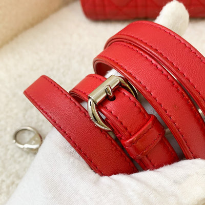 Dior Mini Lady Dior in Red Lambskin and SHW