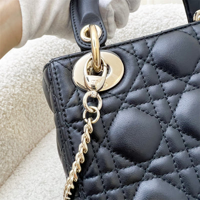 Dior Mini Lady Dior in Black Lambskin and LGHW