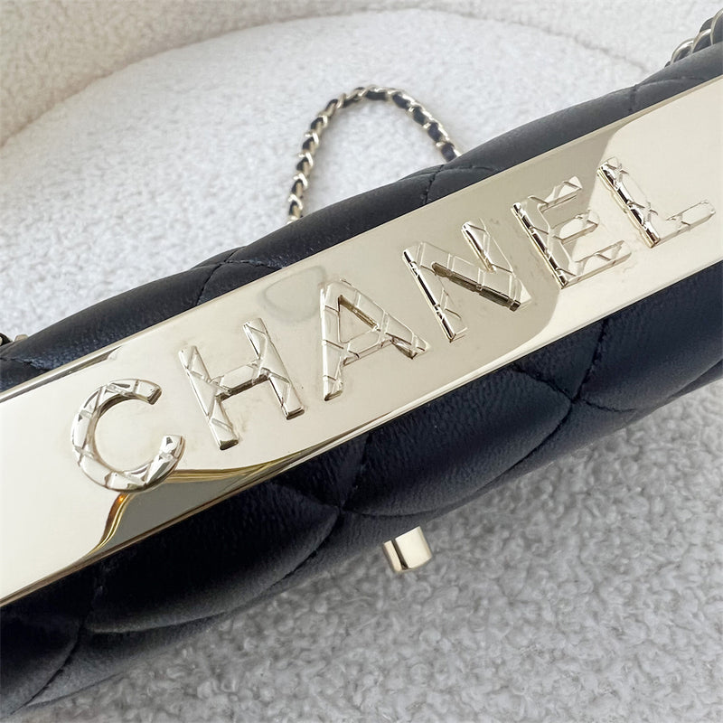 Chanel Trendy CC Wallet on Chain WOC in Black Lambskin and LGHW