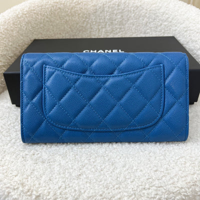 Chanel Classic Long Wallet in 21C Blue Caviar LGHW