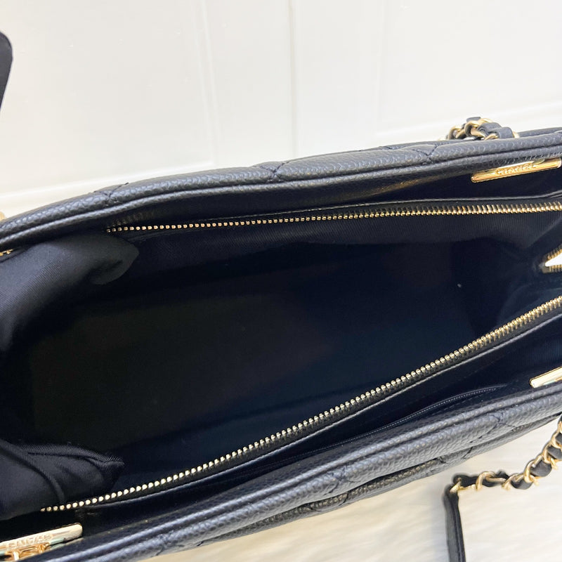 Chanel Timeless CC Shoulder Tote Bag in Black Caviar and GHW