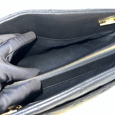 Chanel Timeless CC Shoulder Tote Bag in Black Caviar and GHW