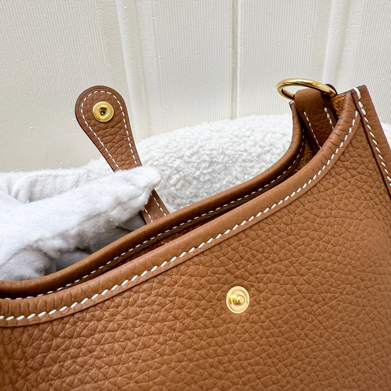 Hermes Mini Evelyne TPM in Gold Clemence Leather with Gold Strap and GHW