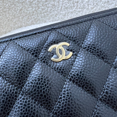 Chanel Classic Long Zippy Wallet in Black Caviar and LGHW (Model: AP0242)