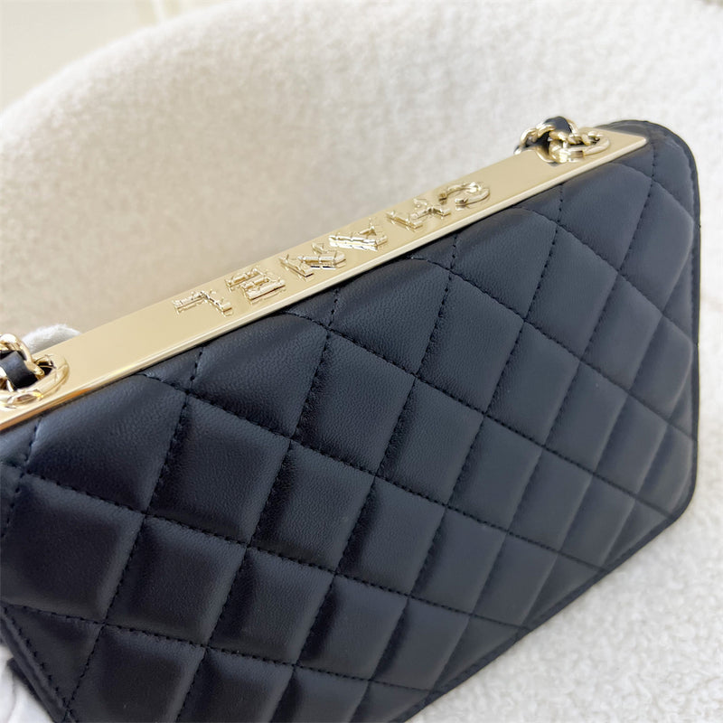 Chanel Trendy CC Wallet on Chain WOC in Black Lambskin and LGHW