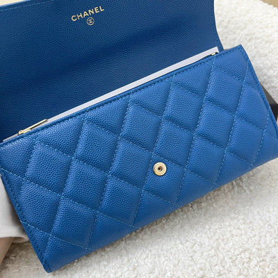 Chanel Classic Long Wallet in 21C Blue Caviar LGHW