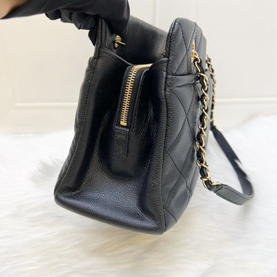 Chanel Timeless CC Shoulder Tote Bag in Black Caviar and GHW