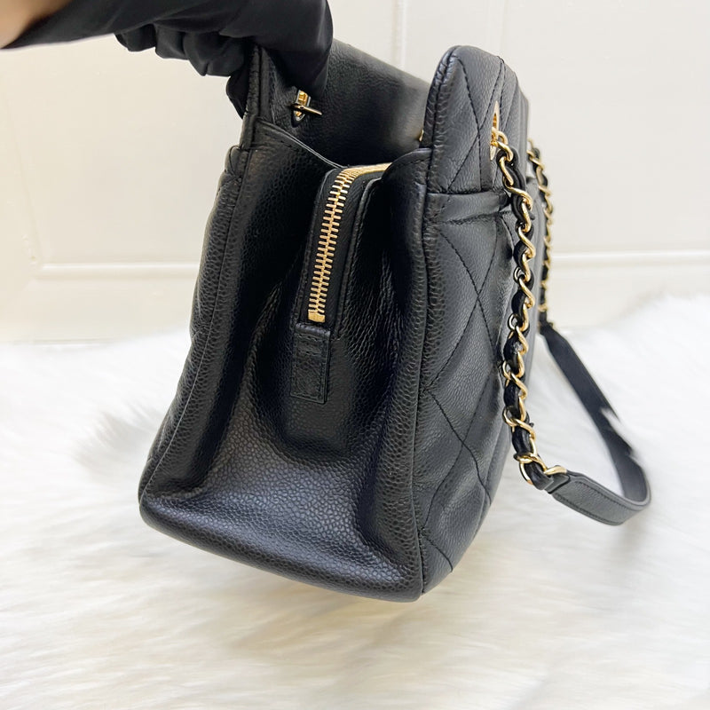 Chanel Timeless CC Shoulder Tote Bag in Black Caviar and GHW