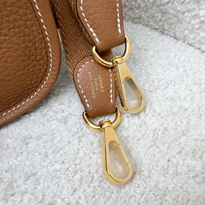 Hermes Mini Evelyne TPM in Gold Clemence Leather with Gold Strap and GHW