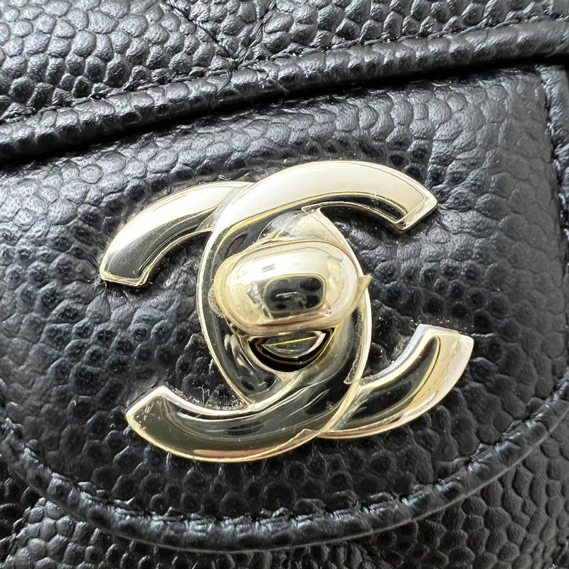 Chanel Small Classic Flap CF in Black Caviar and SHW