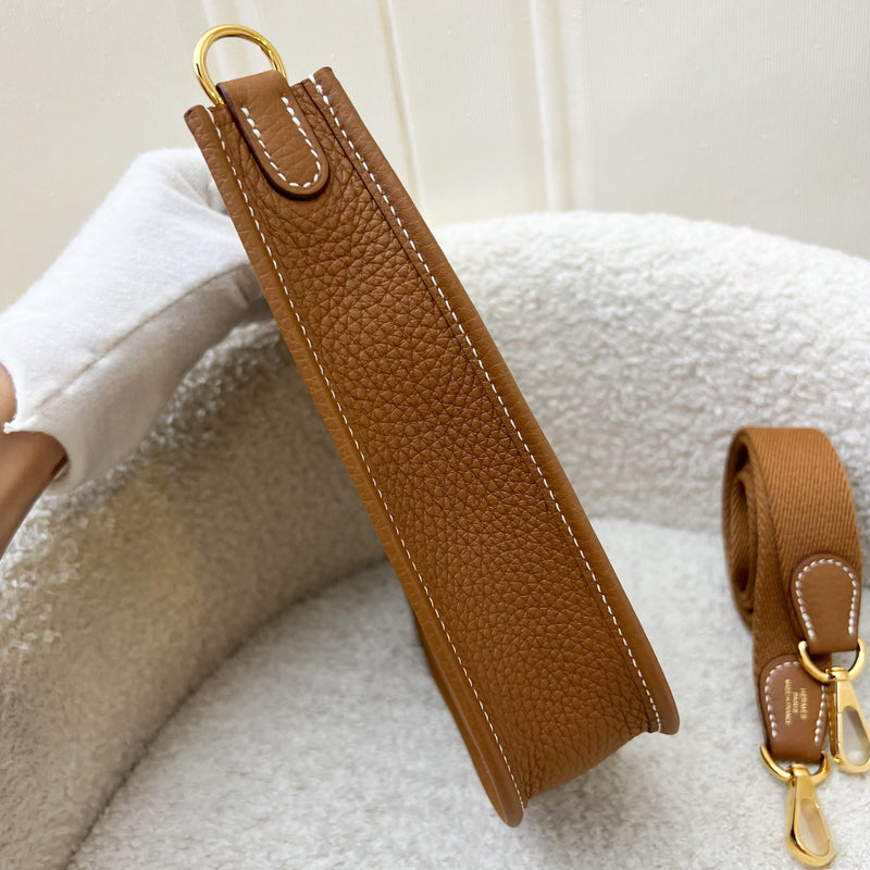 Hermes Mini Evelyne TPM in Gold Clemence Leather with Gold Strap and GHW