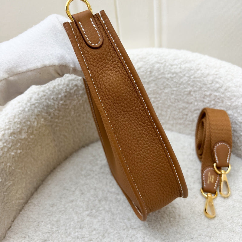 Hermes Mini Evelyne TPM in Gold Clemence Leather with Gold Strap and GHW