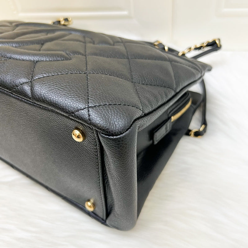 Chanel Timeless CC Shoulder Tote Bag in Black Caviar and GHW